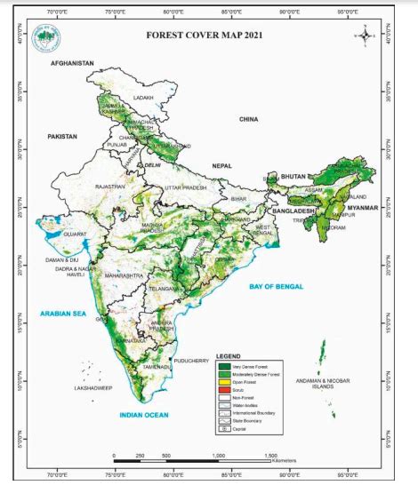 Augmentation de la couverture forestière en Inde rapport ISFR Sigma