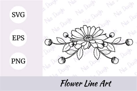 Marigold Flower Line Art Set Svg Graphic By Nurdesign99 · Creative Fabrica