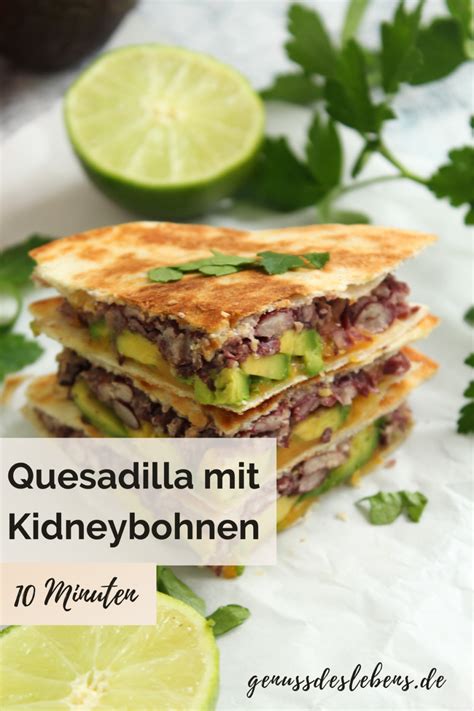 Quesadillas Mit Avocado Kidneybohnen Cheddar F Llung