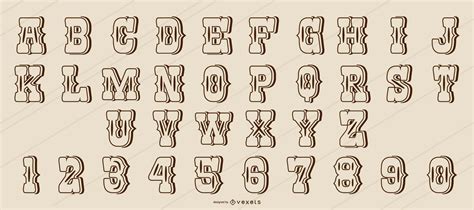 Western Style Stroke Alphabet Vector Download