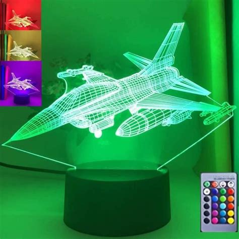 D Avion Led Lampe D Illusion Optique Veilleuse Lumi Re De Nuit Avec