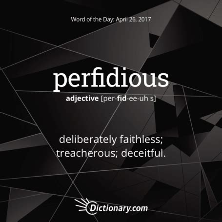 perfidious | Weird words, English vocabulary words, Uncommon words