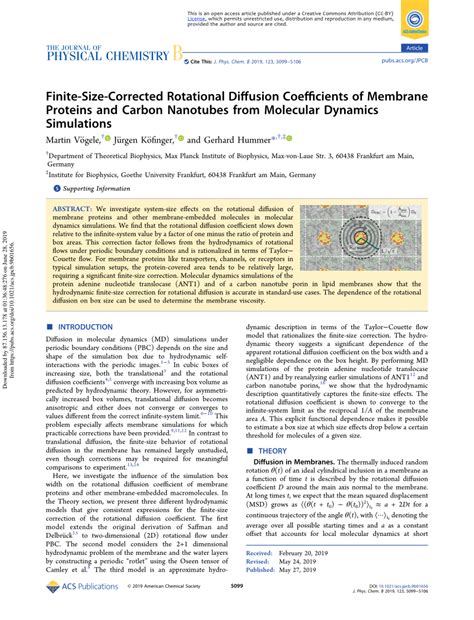(PDF) Finite-Size Corrected Rotational Diffusion Coefficients of ... 