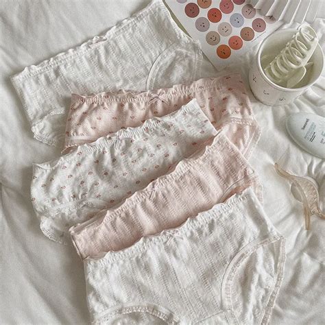 Conjunto De Lingerie Morango Para Mulheres Roupa Ntima Feminina Cuecas Babadas Pacote Coreano