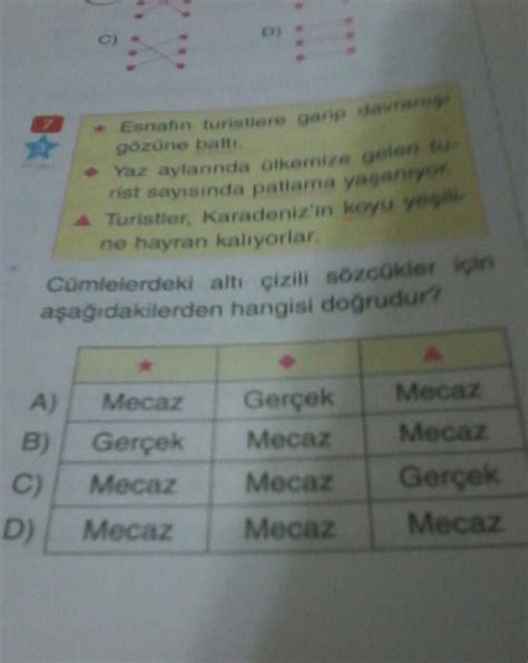 gerçek ve mecaz anlam Eodev