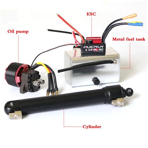 Kit hidráulico cilindro bomba de óleo tanque esc para 1 14 tamiya rc