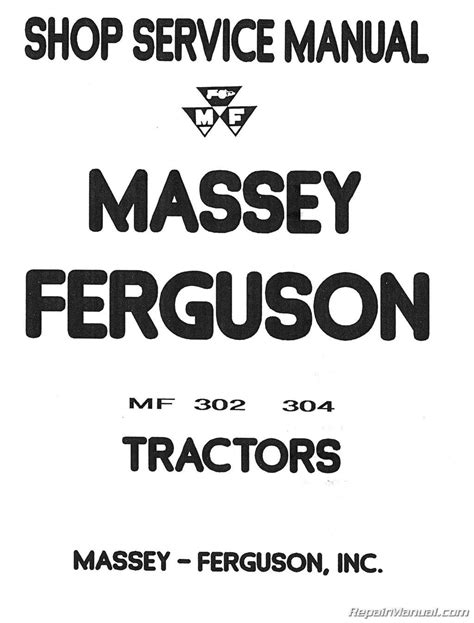 Massey Ferguson Mf Mf Tractor Mf Backhoe Service Manual