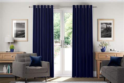 Firenze Sapphire Blue Luxury Velour Made To Measure Curtains