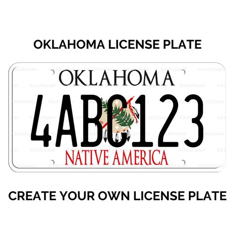 Custom Oklahoma License Plate Replica Oklahoma License Plate Oklahoma License Plate With