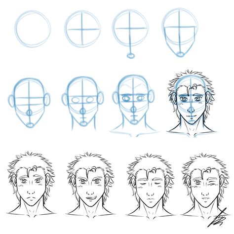 simple front view face drawing tutorial  juacamo  deviantart
