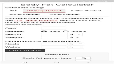 Body Fat Calculator Aplicativo Na Amazon Appstore