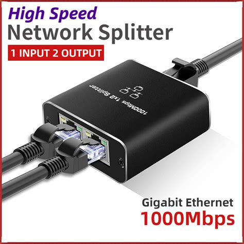 Gigabit Ethernet Splitter 1 To 2 Way Ethernet Splitter 1x2 1000mbps High Speed Network Splitter