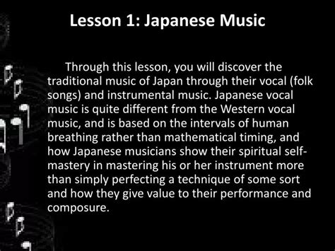 Ppt Lesson 1 Japanese Music Powerpoint Presentation Free Download