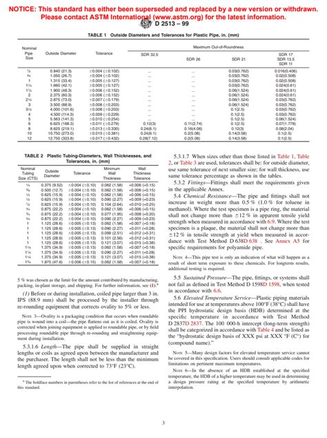 ASTM D2513 99 Standard Specification For Thermoplastic Gas Pressure