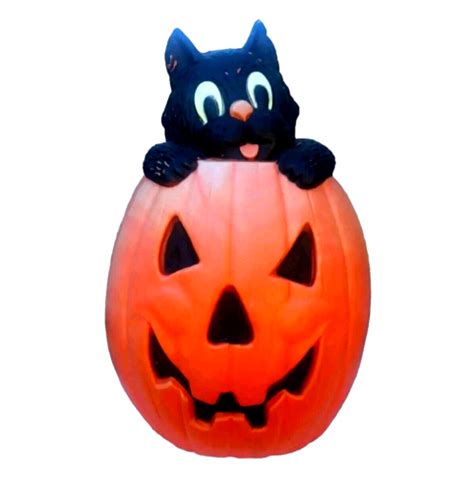 28” Vintage Black Cat Jack O Lantern Pumpkin Halloween Blow Mold Ebay