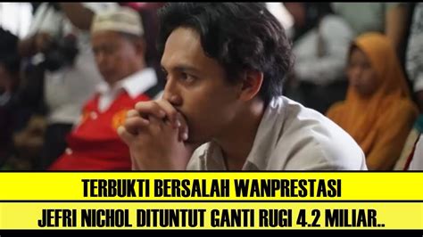 Terbukti Bersalah Wanprestasi Jefri Nichol Dituntut Ganti Rugi