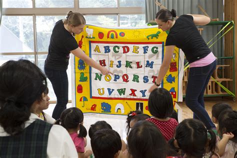 Service Members Bond With Japanese Students