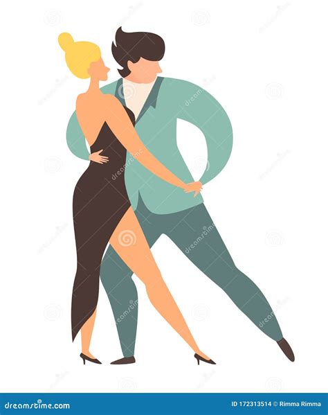 Argentine Tango People Dancing Vector Illustration Stock Vector