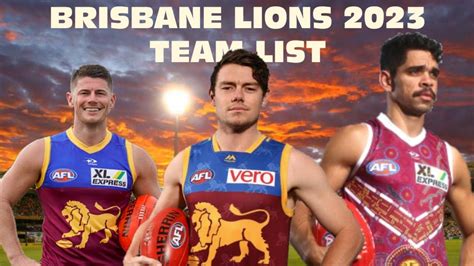 BRISBANE LIONS TEAM LIST 2023 YouTube