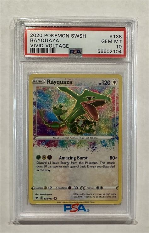 Psa Rayquaza Amazing Rare Vivid Voltage Pokemon Ebay