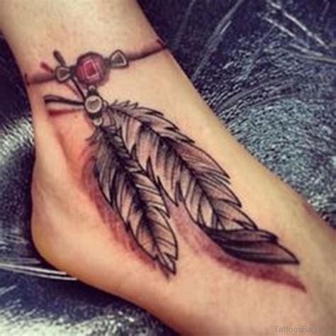 60 Beautiful Feather Tattoos On Foot Tattoo Designs