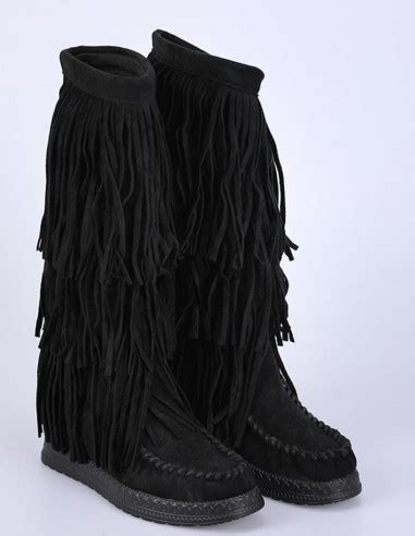 Bottes Franges Minnetonka Noir