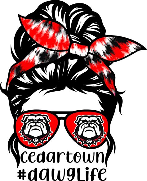 Cedartown Dawg Life Messy Bun Design Transfer Southern Dream Ga