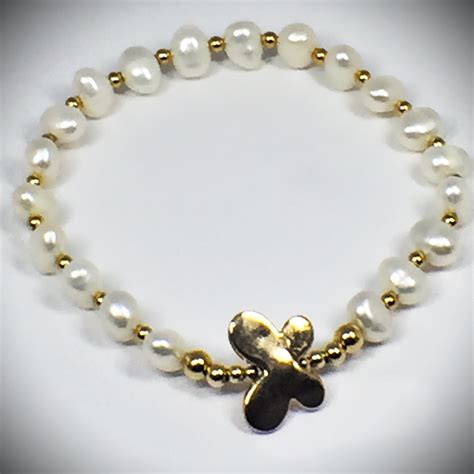 Pulsera De Perla Con Mariposa Gold Filled Desire Jewelry