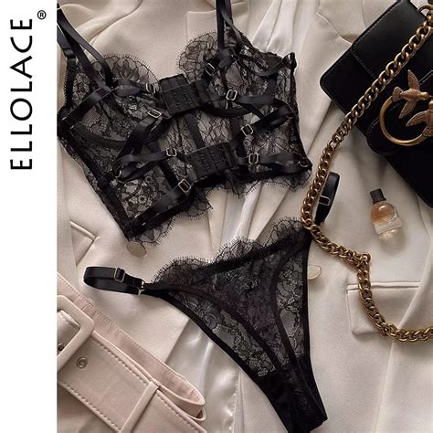 Ellolace Sexy Lingerie Outfit Fancy Lace Underwear Erotiic Bras And