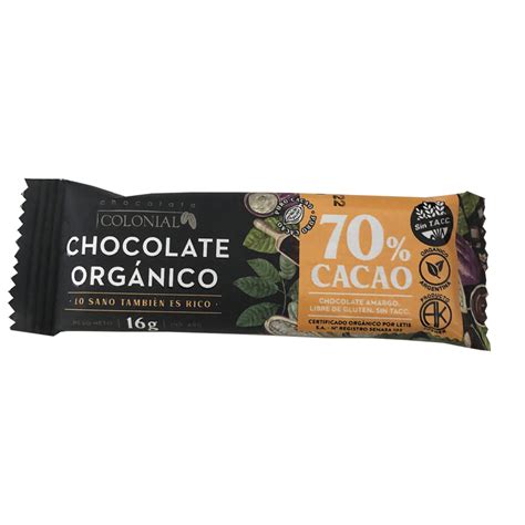 Barrita Chocolate Organico Cacao X G Colonial Camelo Productos