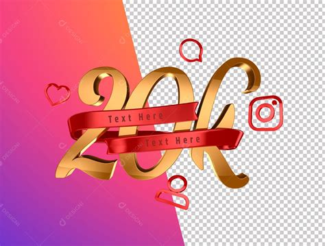 Numero 3D 20K De Seguidores Instagram Para Composição PSD download