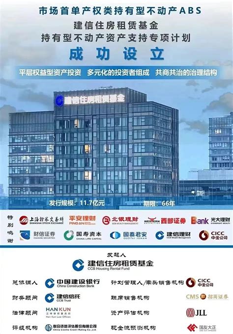 市场首单产权类持有型不动产ABS成功发行 7月2日建信住房租赁基金持有型不动产资产支持专项计划简称建信住租项目成功设立发行规模