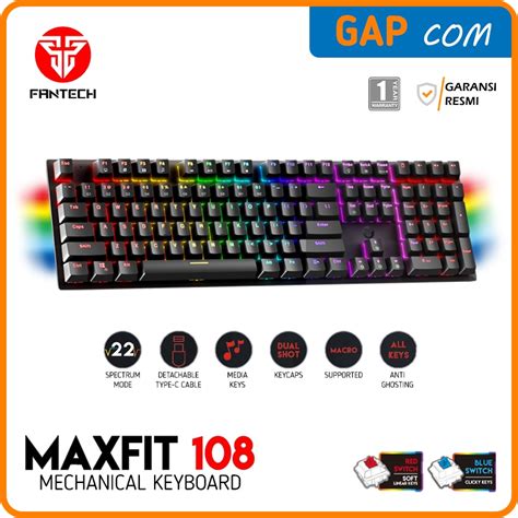 Jual KEYBOARD GAMING MECHANICAL FANTECH MAXFIT108 MK855 RGB FULL SIZE