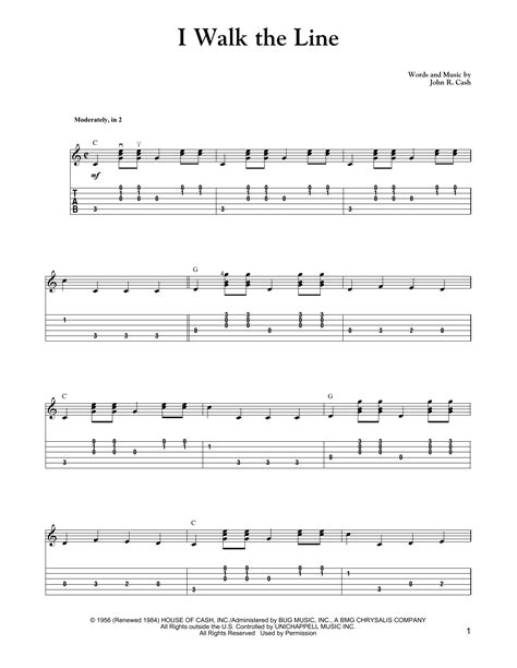 I Walk The Line Carter Style Guitar Guitar Tab By Johnny Cash Guitar