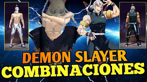 COMBINACIONES INOSUKE Y TENGEN FREE FIRE COLABORACIÓN DEMON SLAYER