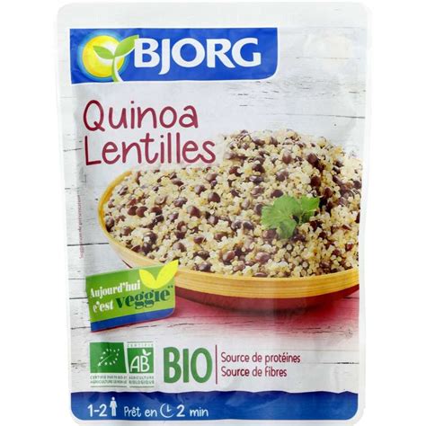 Plat cuisiné quinoa lentilles BIO Bjorg 250 g La Belle Vie