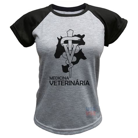 Camiseta Baby Look Raglan Universit Ria Curso De Medicina Veterin Ria