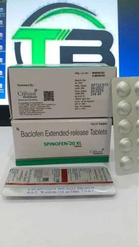 Spinofen 20xl Baclofen Tablets Ip Prescription Treatment Relax