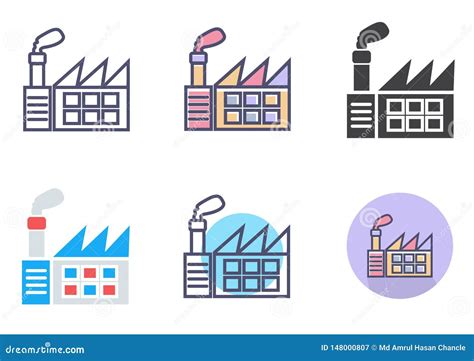 Ensemble D Ic Ne D Usine Symbole Propre Simple De Signe D Usine