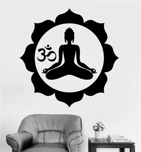 Buddha Meditation Mantra Zen Yoga Vinyl Decal Gym Home Decals Pvc Wall