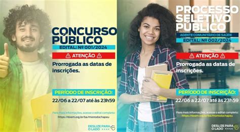 Morro Do Chap U Ba Concurso E Seletivo T M Prazo Prorrogado Para