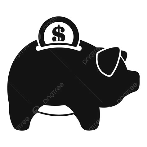 Pig Money Box Icon Simple Style Pig Money Box Png And Vector With