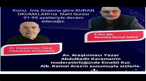 Av Araştırmacı Yazar Abdulkadir Karaman ın moderatörlüğünde Emekli Kur