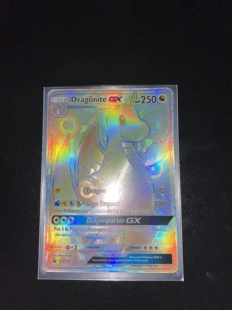 Mavin Pokemon Dragonite Gx Rainbow Rare Black Star Promo Card Sm