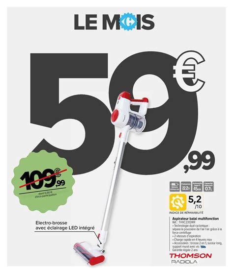 Promo Aspirateur Balai Multifonction Thomson Chez Carrefour Market