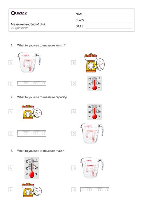 50 Measurement And Capacity Worksheets For 2nd Year On Quizizz Free And Printable