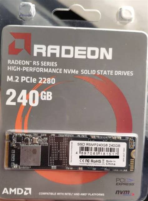 Обзор от покупателя на SSD диск AMD Radeon M2 2280 240Gb R5 Series PCIe ...