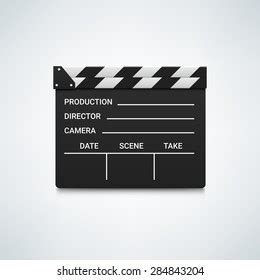 Black Closed Clapperboard Realistic Vector Illustration Stock Vector