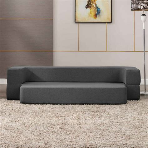 CECER Twin Size Folding Sofa Bed, Linen Floor Couch Bed 10 inches ...