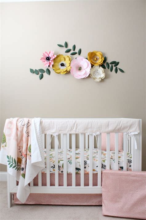 Floral Crib Bedding/ Baby Girl Bedding / Modern by Lillybrookebaby